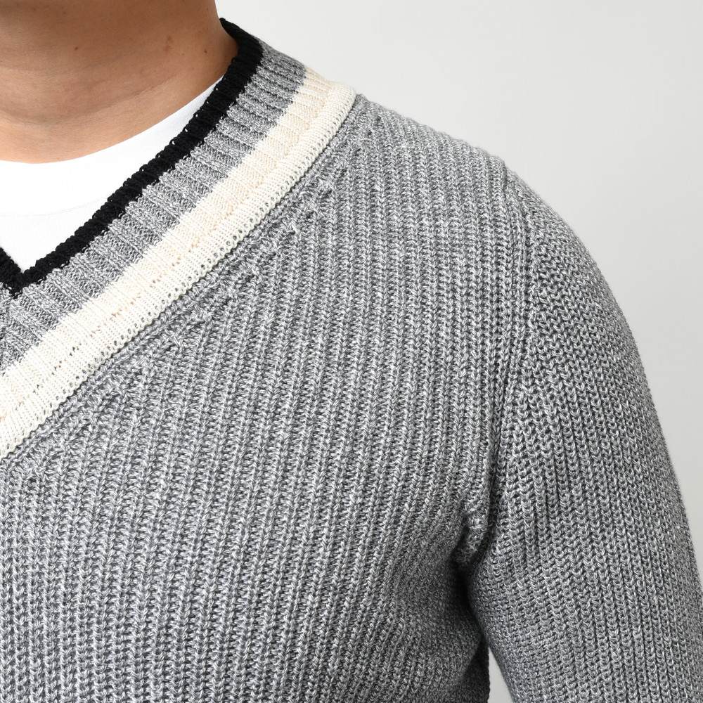 GRAN SASSO（グランサッソ）ローゲージリネンコットンVネックチルデン