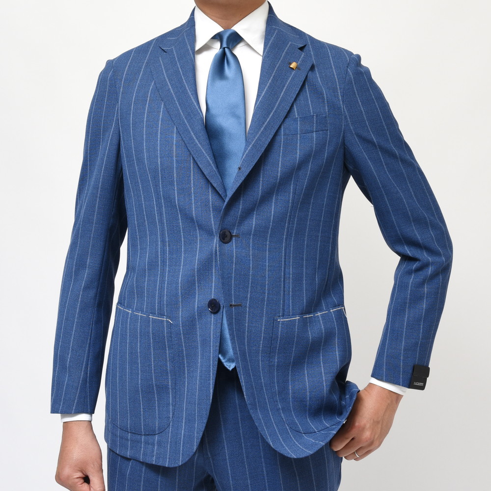 LATORRE（ラトーレ）ウールフレスコチョークストライプ3B1プリーツ