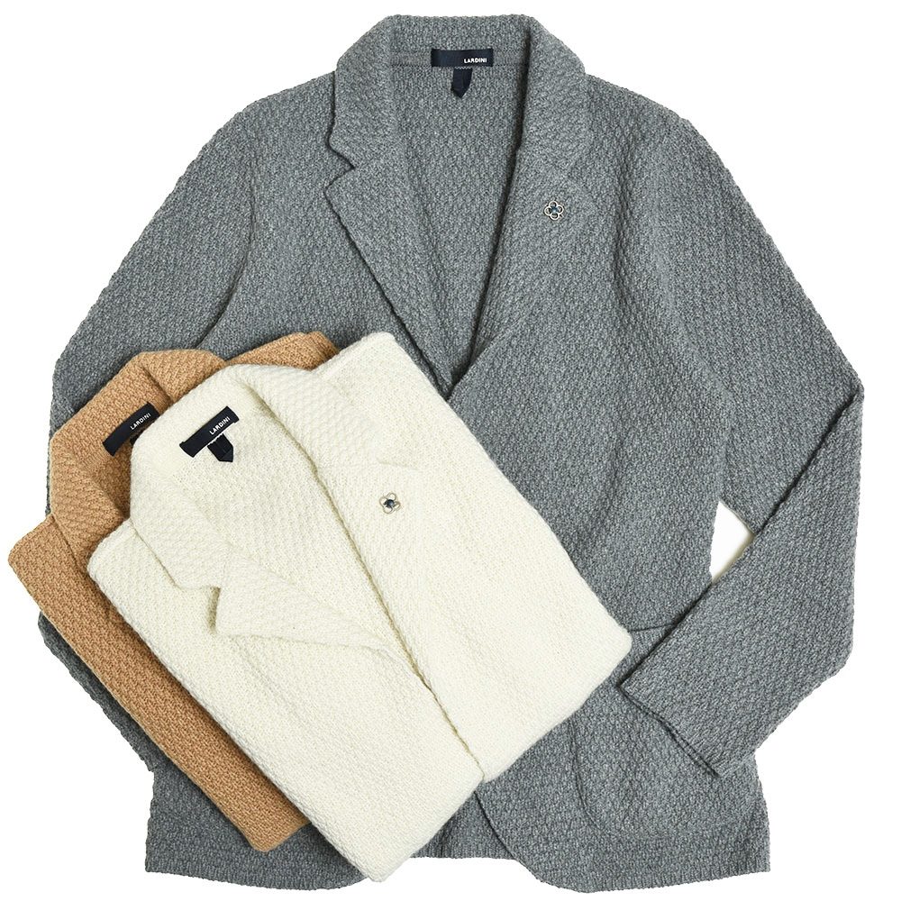 LARDINI（ラルディーニ）カシミアバスケットニットジャケット