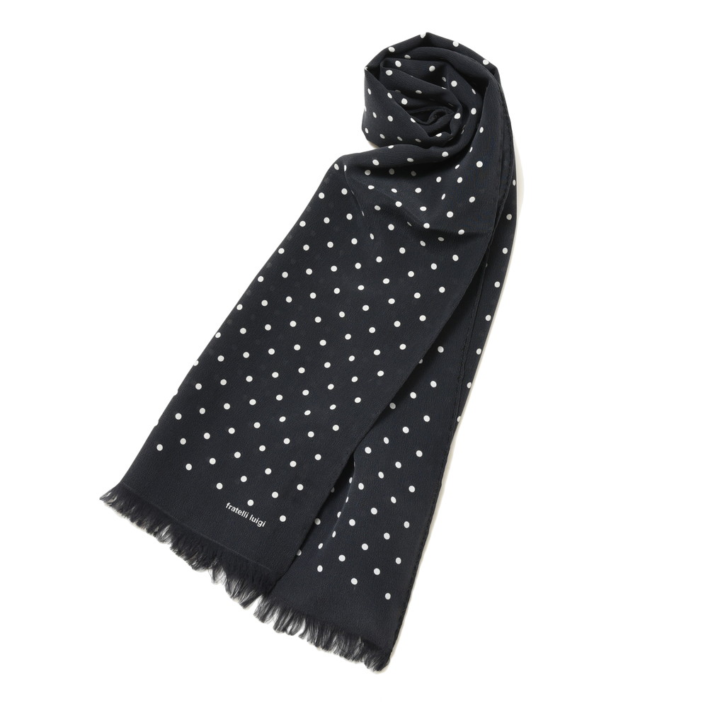 HEUGN（ユーゲン）Poa シルクドットプリントスカーフ SCARF005