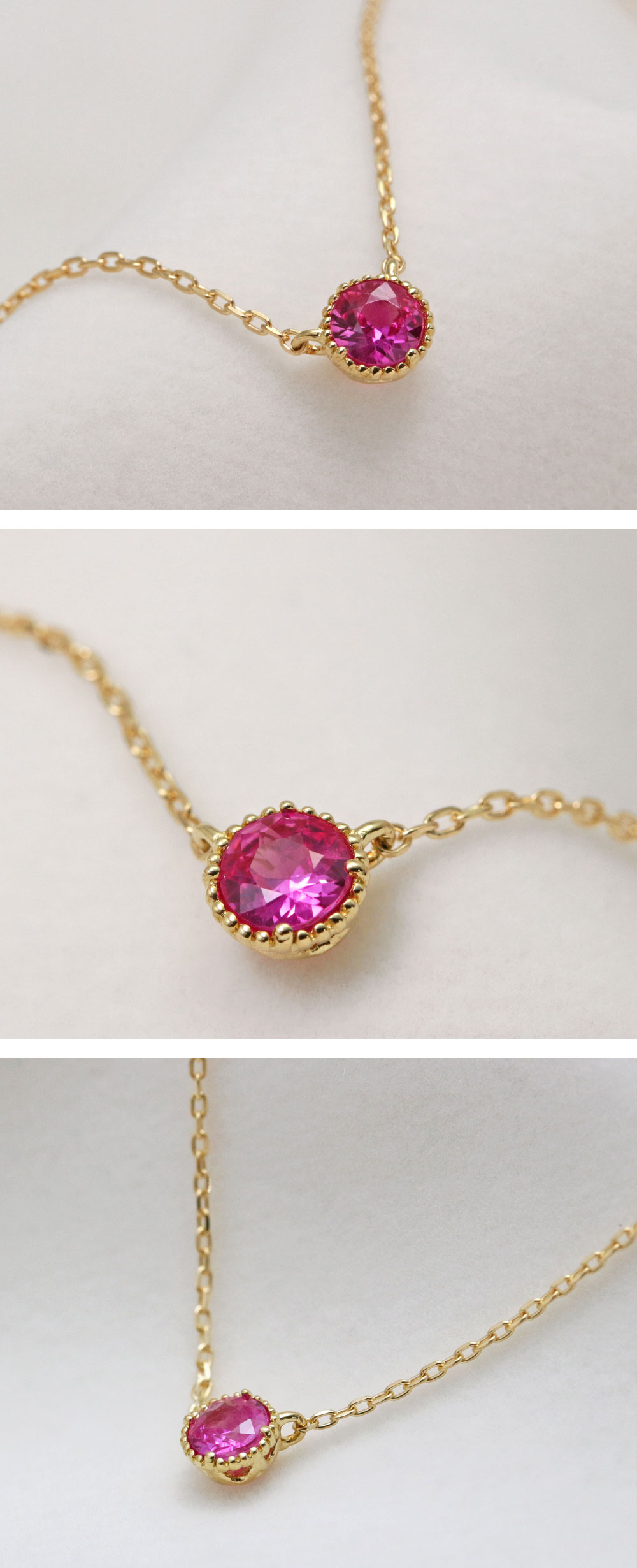 楽天市場】K18 K10 天然 ルビー 0.1ct ミル打ち 一粒 ネックレス ※一部