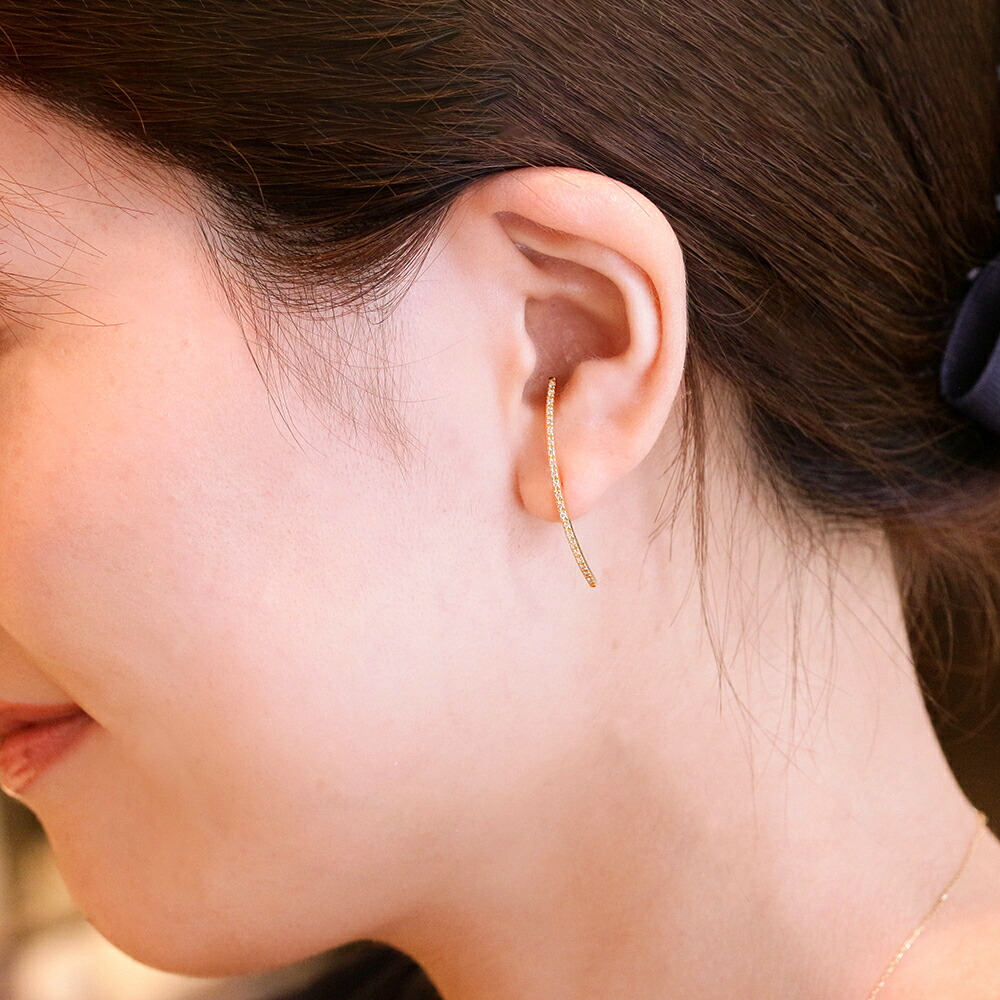 楽天市場】ピアス K18ゴールド バータイプ ダイヤモンドピアス K18