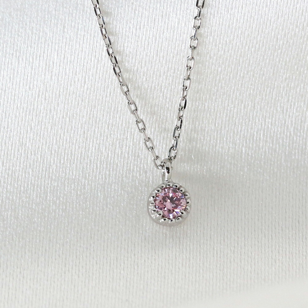 楽天市場】天然 ピンクダイヤモンド 0.060ct I-1 一粒 ネックレス