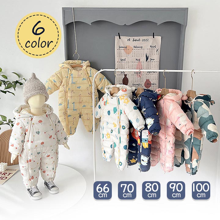 楽天市場】子ども ロンパース ベビー キッズ 防寒着 つなぎ 秋冬