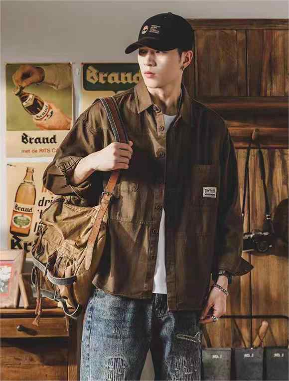 D.M.G ⿻ ワークシャツ ジャケット ミリタリー カーキ カジュアル