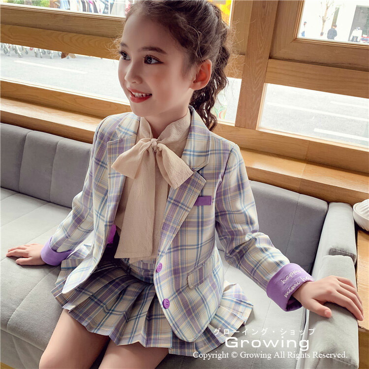 楽天市場】3点セット 卒業式 スーツ 入学式 女の子 チェック柄