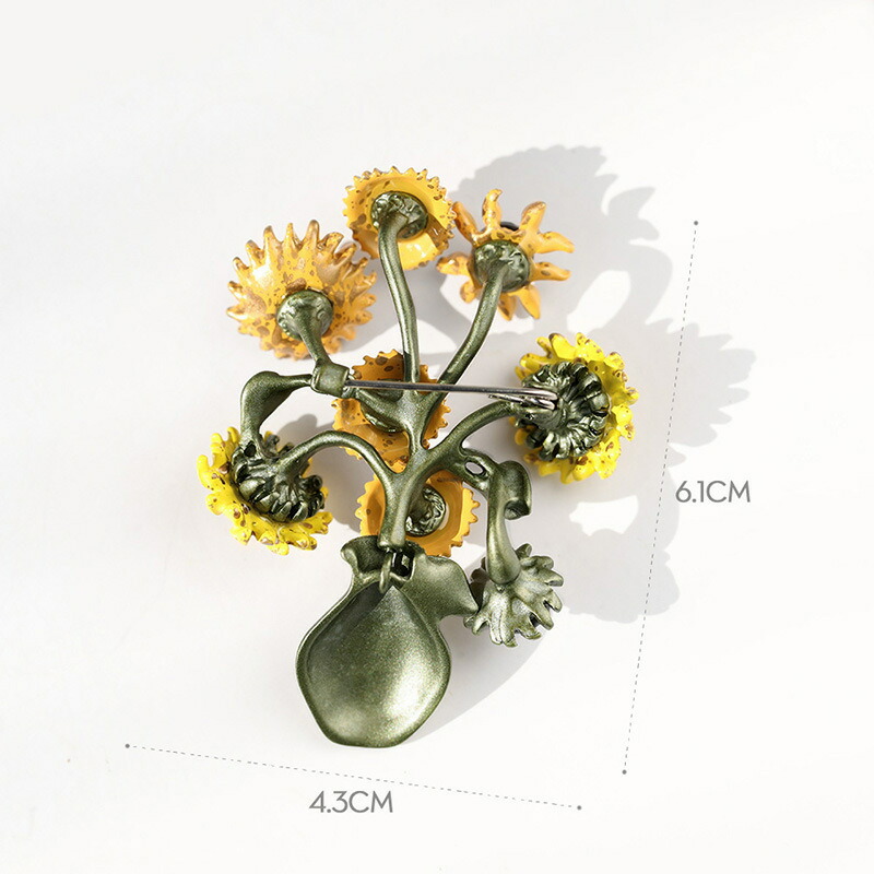 楽天市場】絵画 シリーズ ひまわり ブローチ☆ギフトポーチ付き