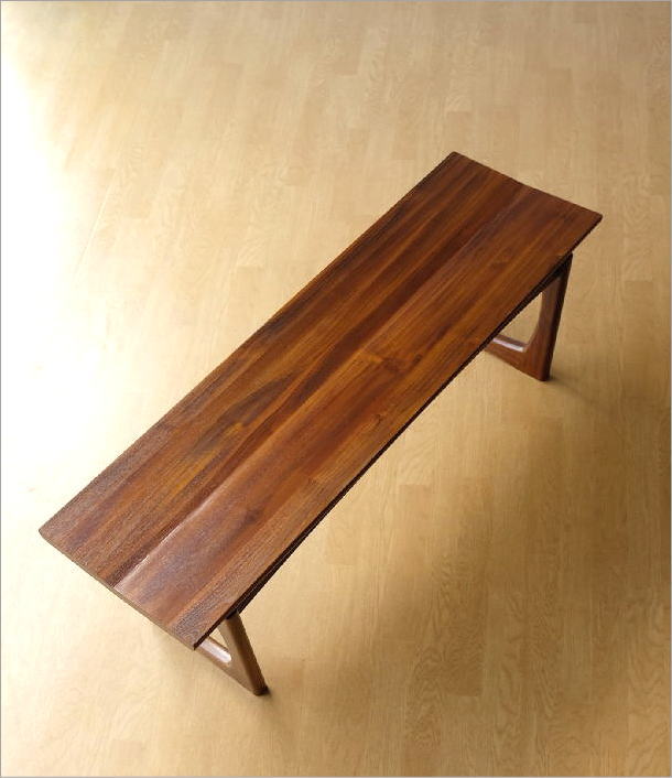 楽天市場】ベンチ 木製 ロング 幅120 天然木 無垢 チーク 長い 長椅子