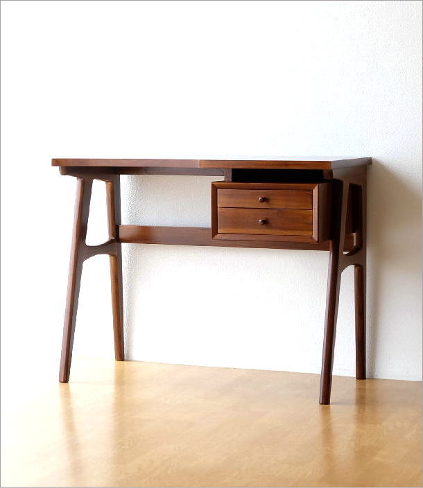 楽天市場】チーク デスク 机 無垢材 天然木 木製 シンプル コンパクト
