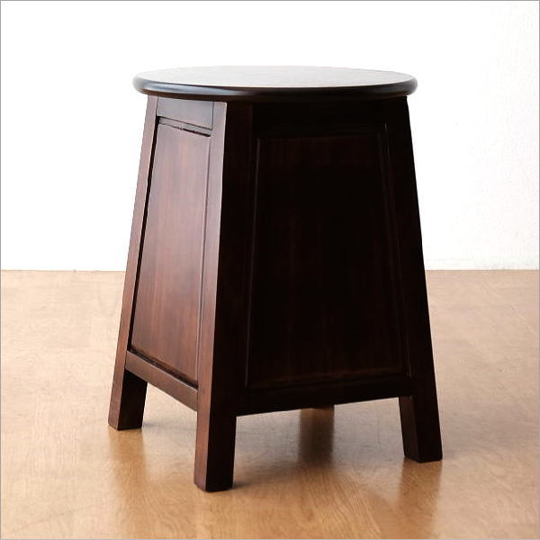 楽天市場】スツール アンティーク調 木製 収納 丸 椅子 花台 玄関