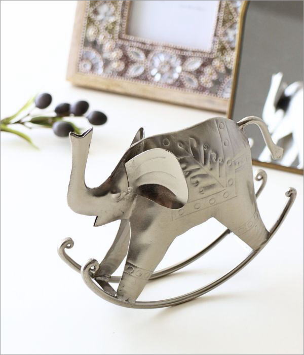 楽天市場】象 ゾウ ぞう 置物 オブジェ おしゃれ 雑貨 レトロ シルバー