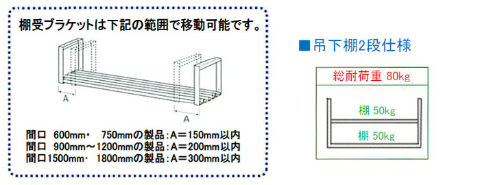 業務用/新品】【シンコー】吊下棚2段 パイプ 幅900×奥行240×高さ569