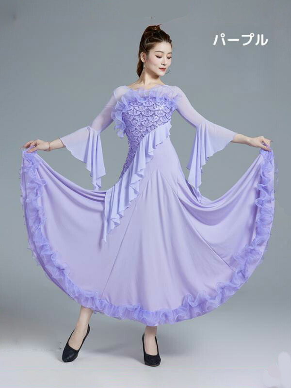 楽天市場】社交ダンスドレス 社交ダンス モダンドレス ピンク パープル