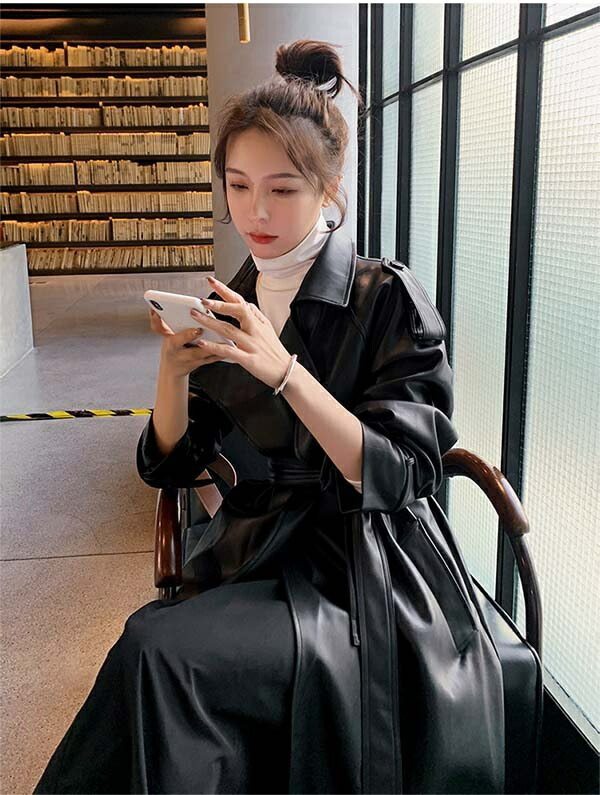 楽天市場】PUレザー コート レディース ロングコート フェイクレザー