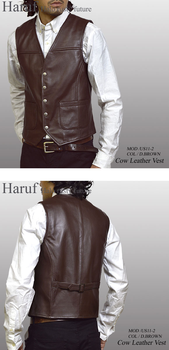 楽天市場】レザーベスト メンズ ベスト 本革 ジレ シンプル カジュアル