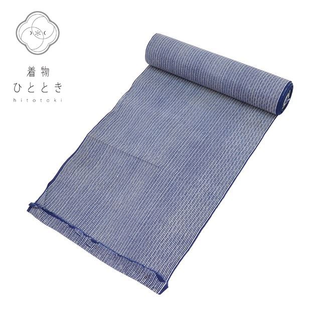 10%OFF☆P10倍／反物 夏物 木綿 サイクル反物 未使用品 紺色系 竹節