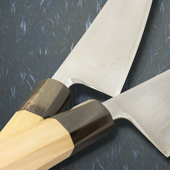 楽天市場】和ペティナイフ 両刃 135mm粉末ハイスR2 割込み 水牛八角柄