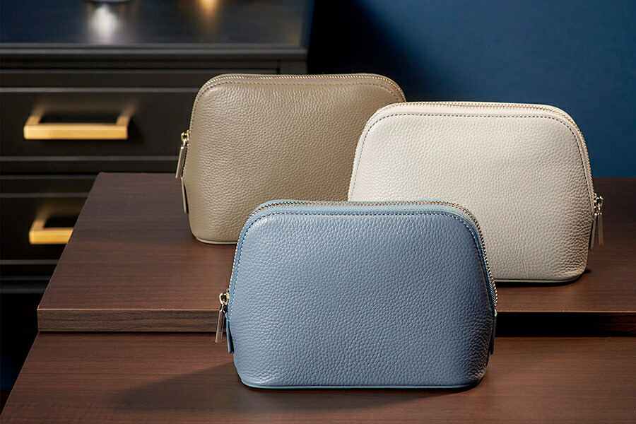 楽天市場】レザー ポーチ 小物入れ 化粧ポーチ 本革 高級牛革