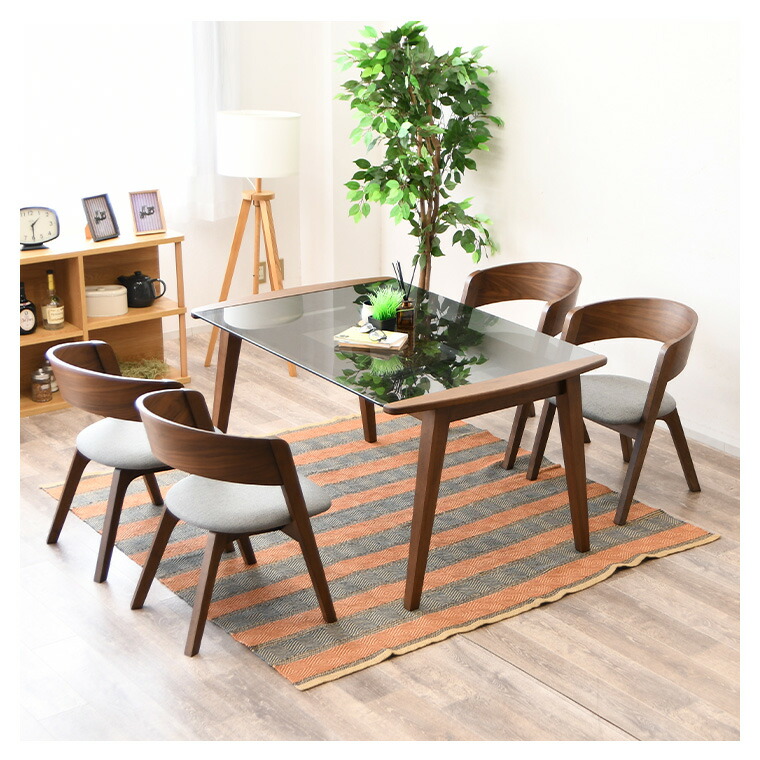 ダイニングテーブルセット ガラステーブル ガラス 4人掛け 5点セット