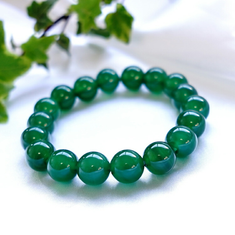 楽天市場】ブレスレット パワーストーン グリーン アゲート 【安産