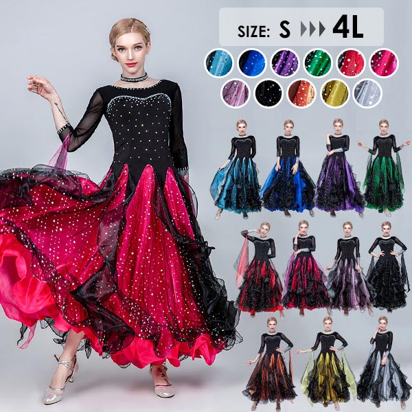 楽天市場】動画あり 社交ダンス ドレス 社交ダンス衣装 初心者 練習着