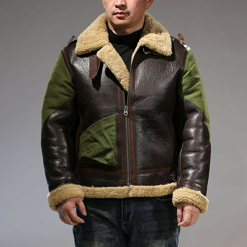 楽天市場】B3 フライトジャケット ムートン コート 馬革 切り替え羊革