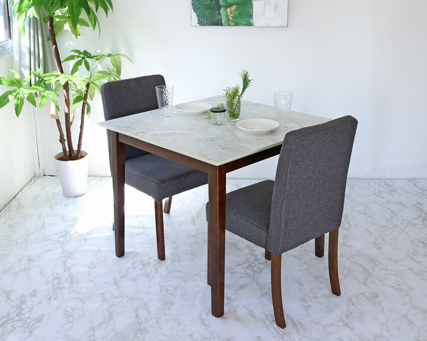 楽天市場】ダイニングテーブルセット 2人 ホワイト天板 3点 80 2人用 2