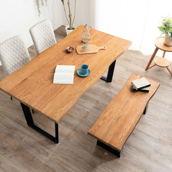 未使用品 北欧無垢材 背付きベンチ LDB‑1350 NA ダイニングチェア 未