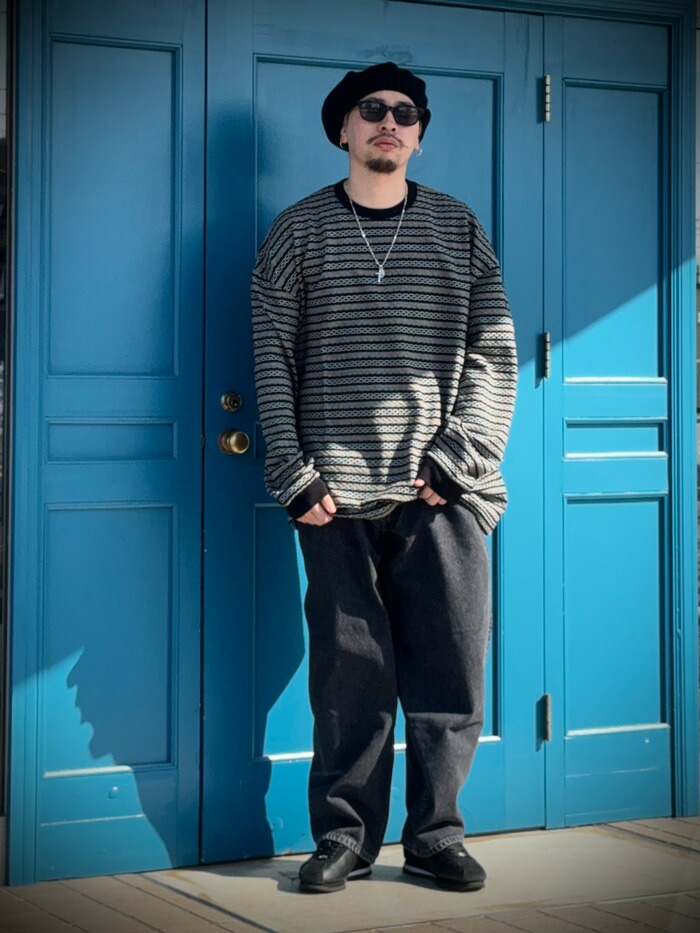 COOTIE(クーティー) Jacquard Border L/S Tee