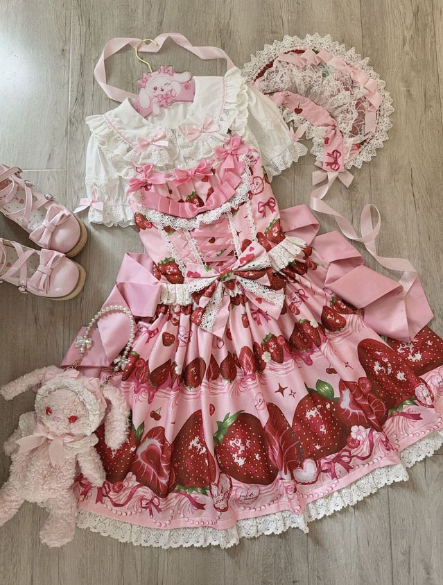 楽天市場】ロリータドレス イチゴ 苺 可愛い ロリータ ワンピース