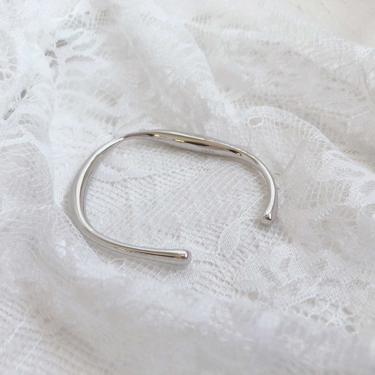 楽天市場】ブレスレット オープン バングル シルバー925 金属