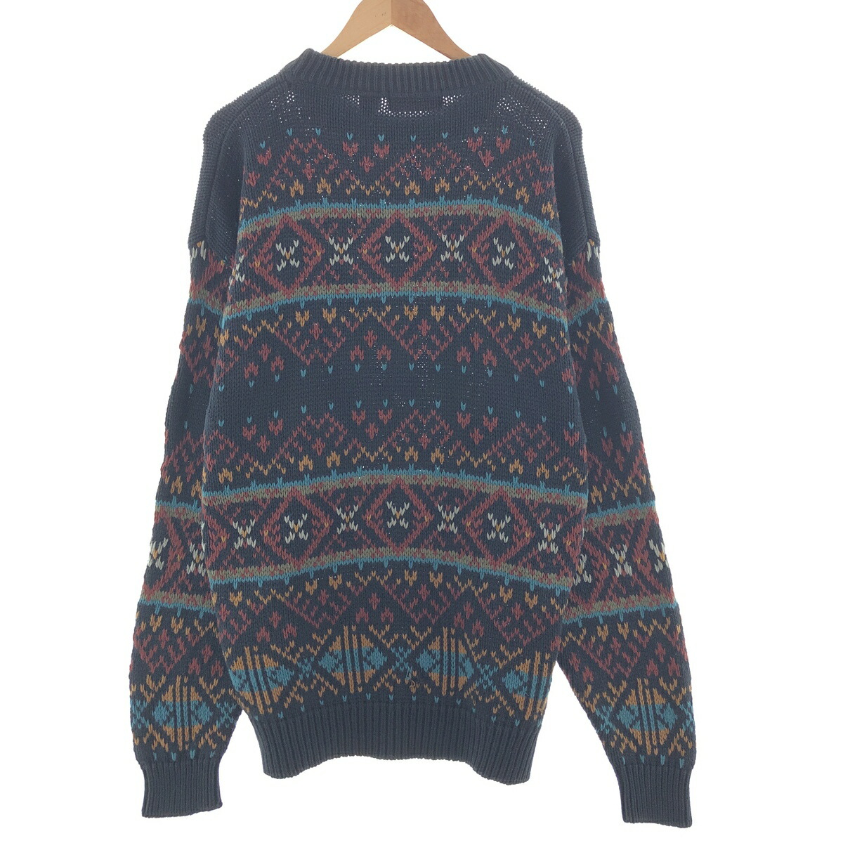 古着 90年代 エディーバウアー Eddie Bauer 総柄 コットンニット