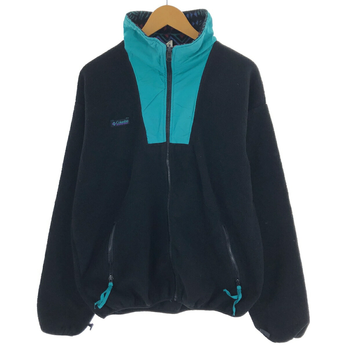古着 90年代 コロンビア Columbia 白タグ 切替 フリースジャケット USA