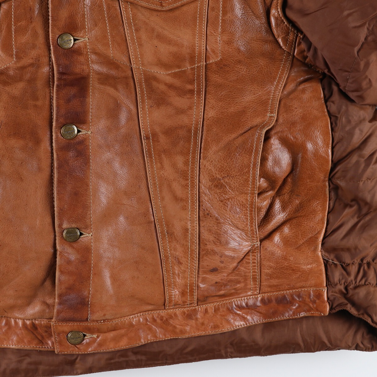 古着 シェビニオン CHEVIGNON レザージャケット メンズS相当