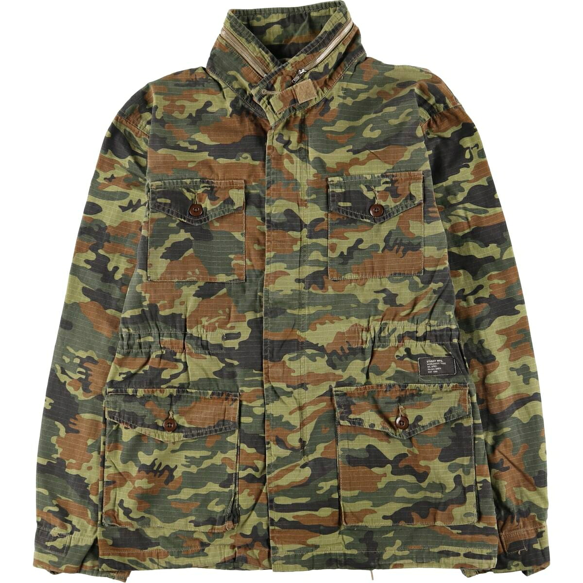Stüssy 迷彩ジップアップベスト STUSSY 迷彩 リアルツリー ジップ