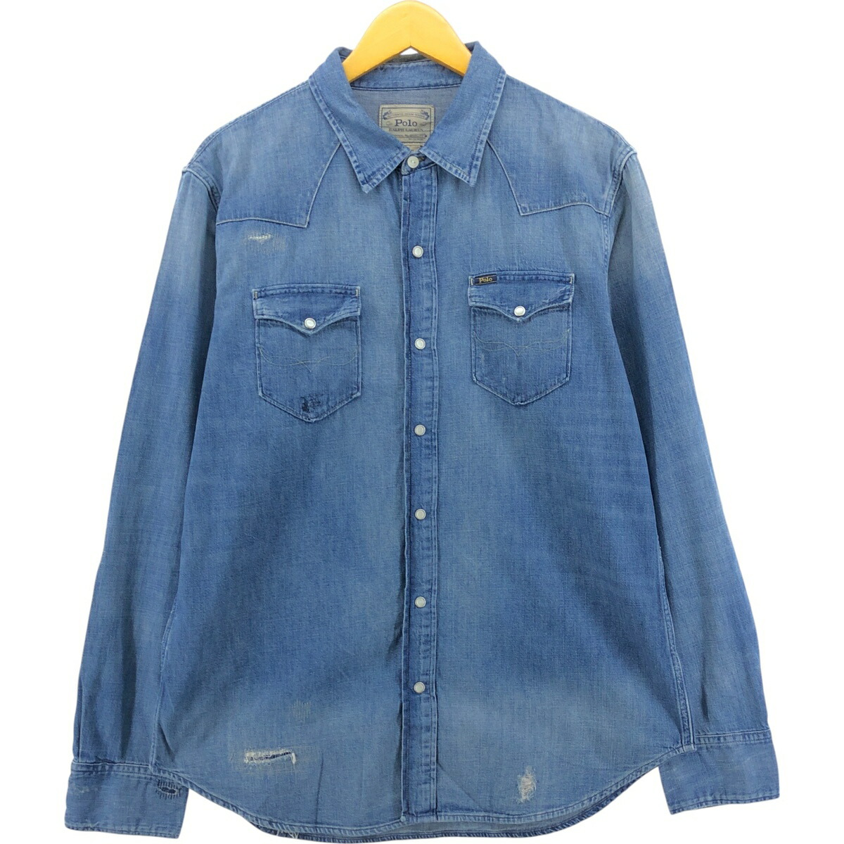 古着 ラルフローレン Ralph Lauren 白タグ 長袖 デニムウエスタン