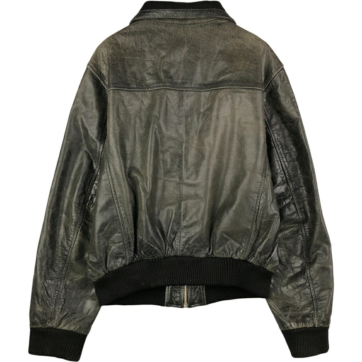 古着 オークウッド OAKWOOD スイングトップタイプ 中綿入り レザー