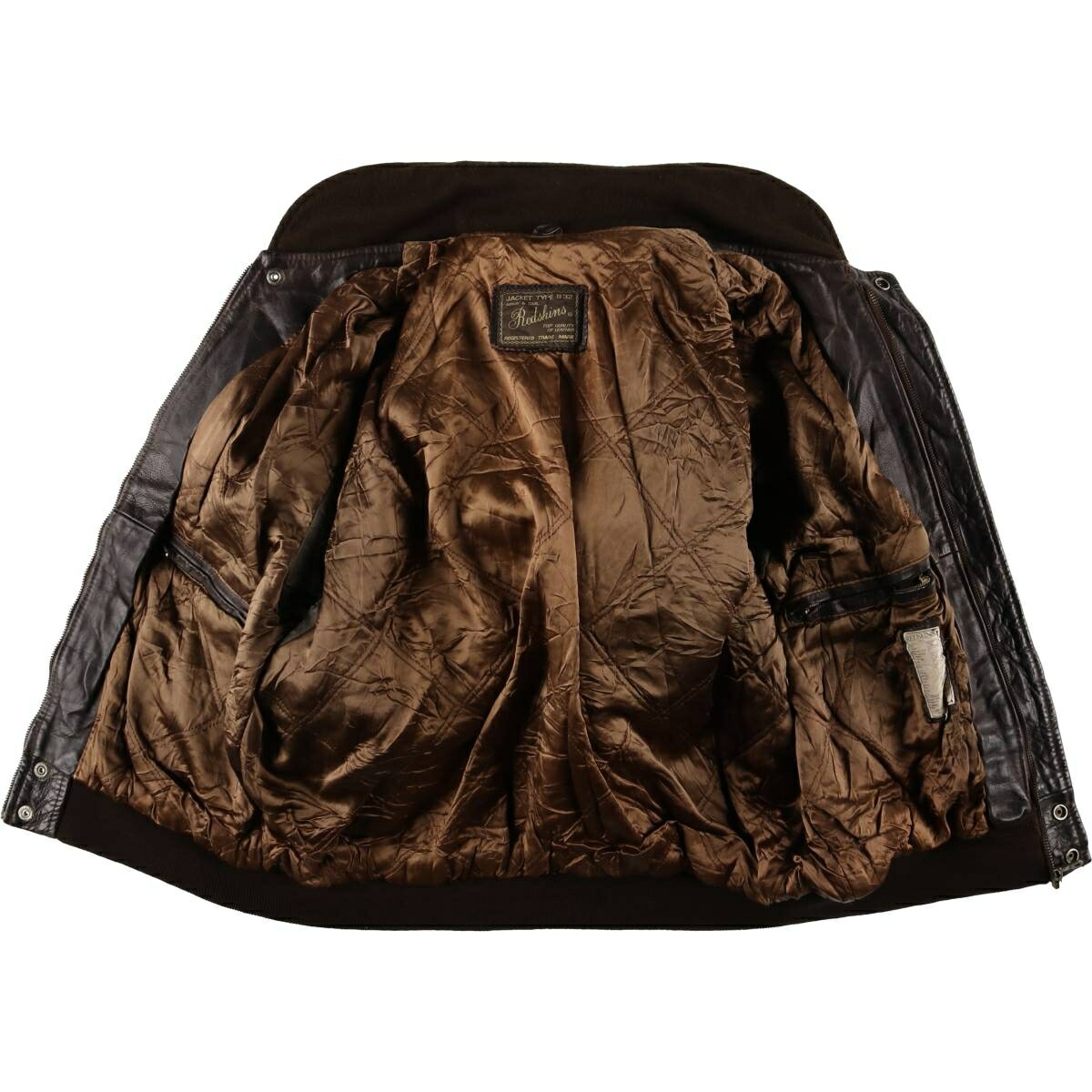 90s REDSKINS バッファローレザー フライトJKT 刺繍ロゴ XL POST JUNK