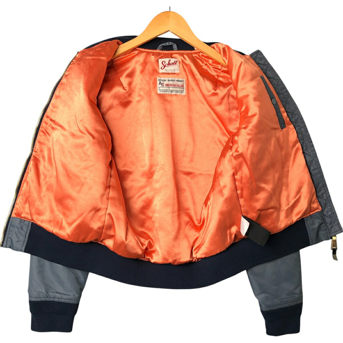 古着 90年代 民間品 ショット SCHOTT AMERICAN COLLEGE MA-1タイプ