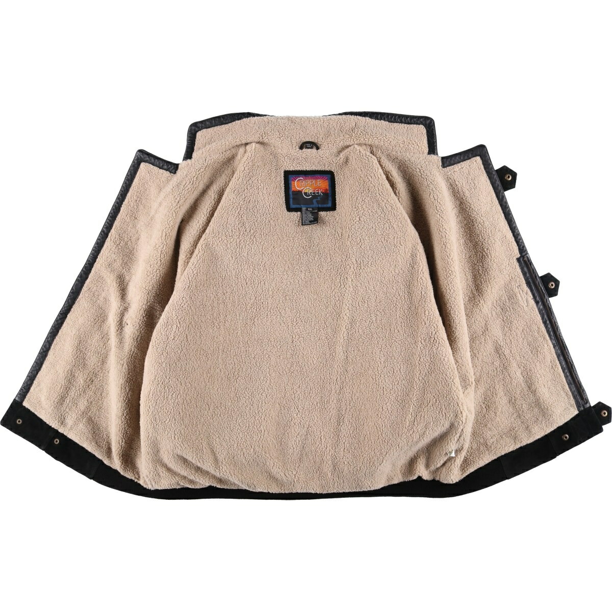 古着 CRIPPLE CREEK ネイティブ柄 中綿入り スエードレザージャケット