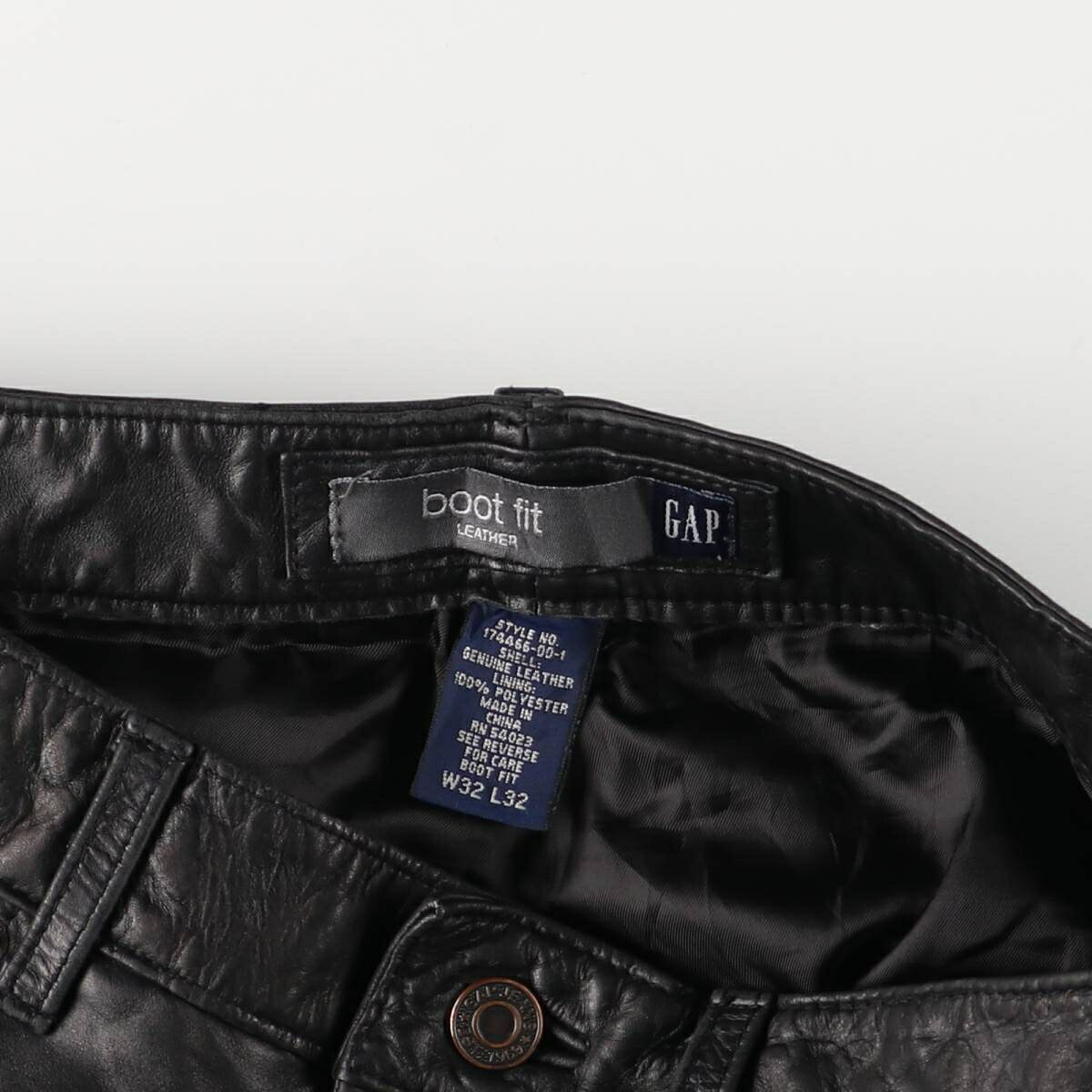 古着 ギャップ GAP BOOT FIT 本革レザーパンツ メンズw32相当