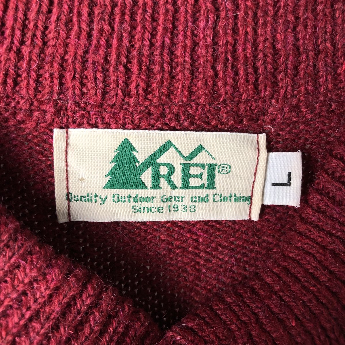 古着 80年代 アールイーアイ REI ヘンリーネック ウールニットセーター