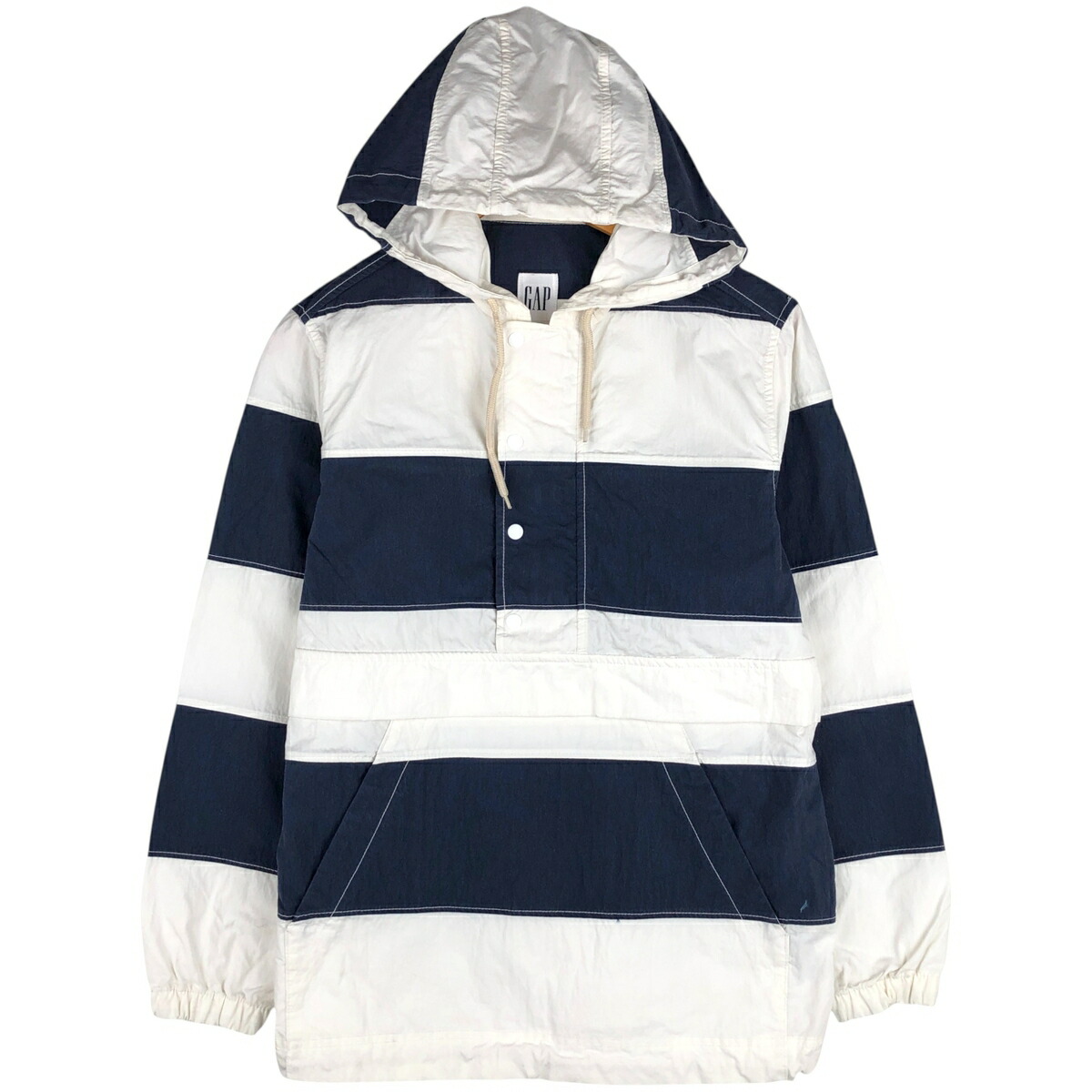 古着 ギャップ GAP ボーダー柄 アノラックパーカー メンズXS相当
