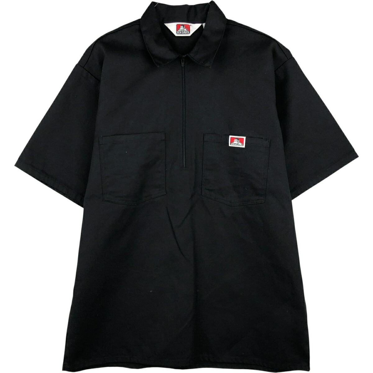 古着 90年代 ベンデイビス BEN DAVIS ハーフジップ 半袖 ワークシャツ