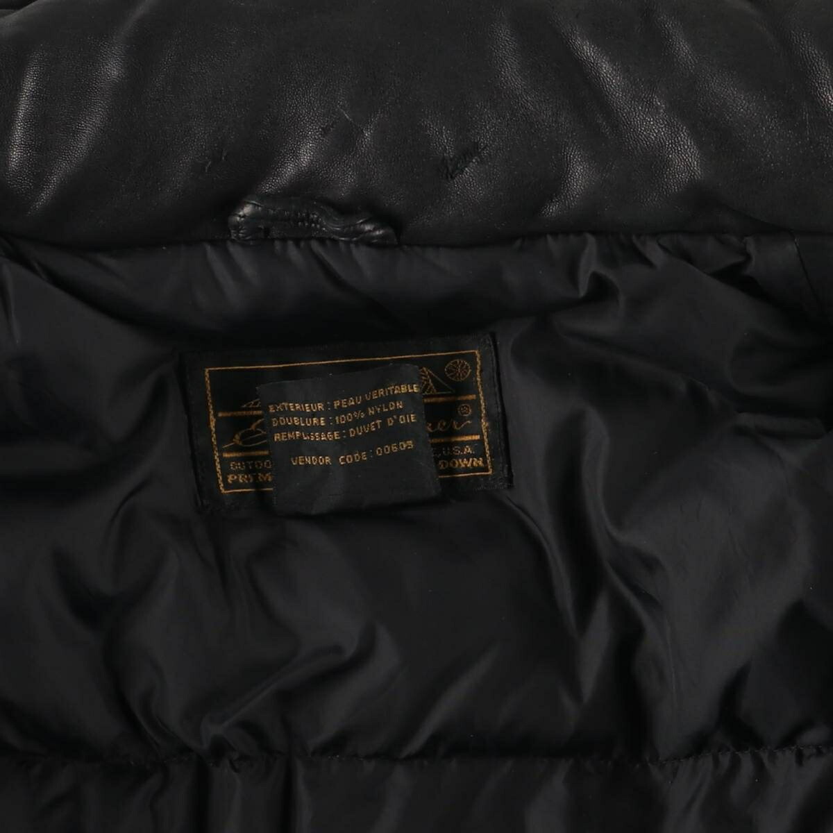 古着 80～90年代 エディーバウアー Eddie Bauer 黒タグ レザーダウン