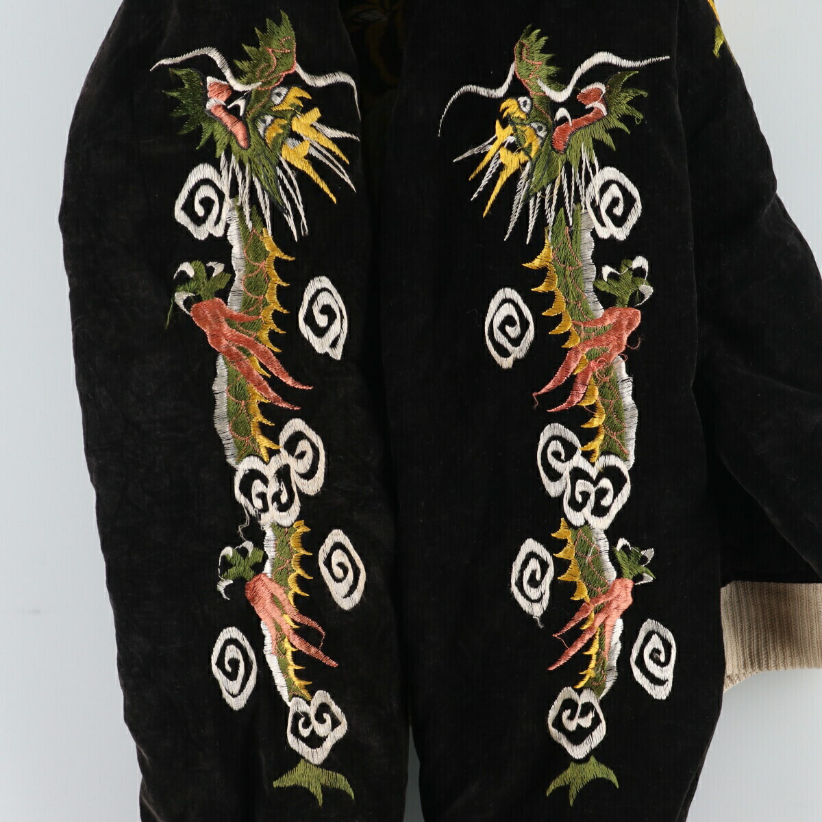 40s~50s スカジャン スーベニアジャケット 顔虎 綿無し