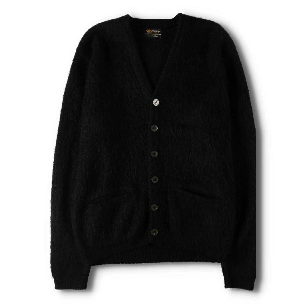 古着 70年代 Jockey モヘア混 アクリルニットカーディガン メンズM相当