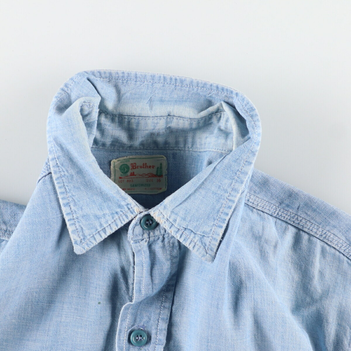 古着 60年代 ファイブブラザー Five Brother 長袖 シャンブレーシャツ
