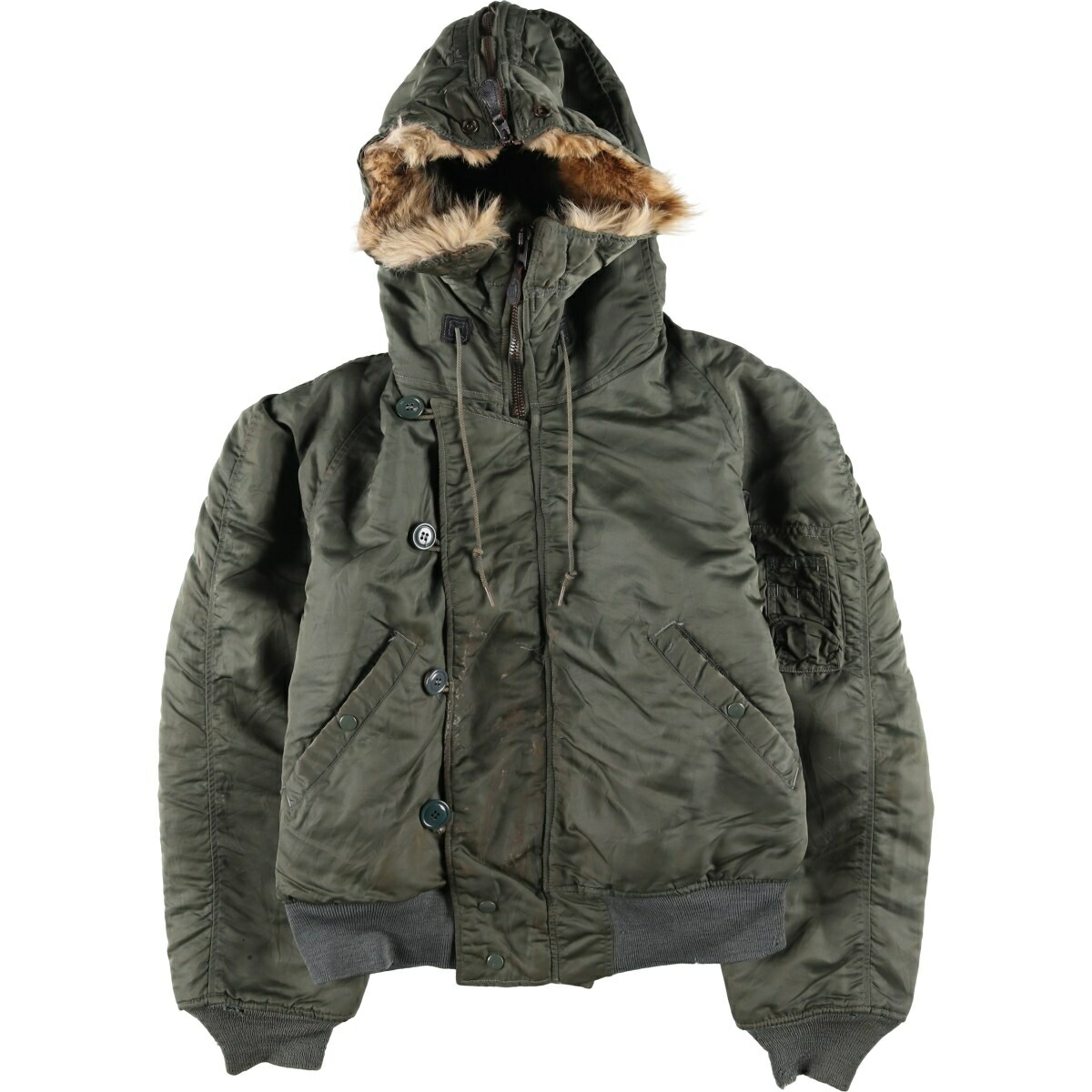 古着 米軍実品 N-2B コヨーテファー 中綿入り ミリタリー フライト