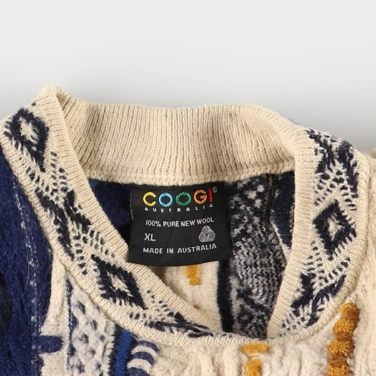古着 90年代 クージー COOGI 総柄 3Dニットセーター オーストラリア製